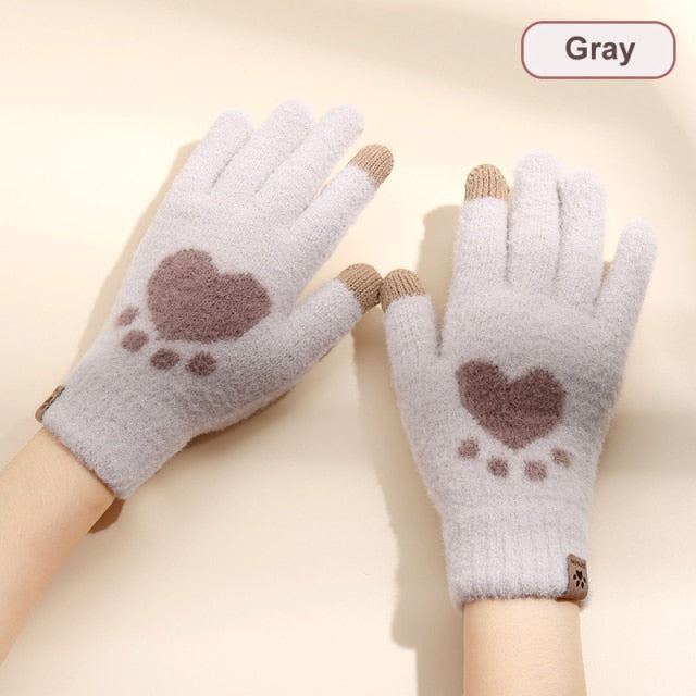 Damskie bawełniane rękawiczki zimowe