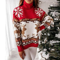 Damski sweter świąteczny z golfem