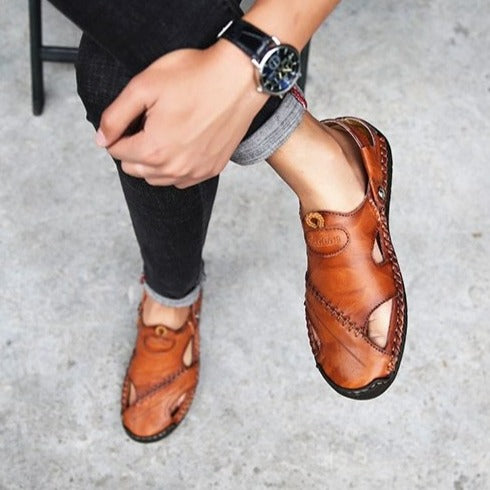 Męskie letnie skórzane sandały